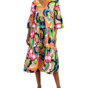 Trina Turk Colorful Floral Women's Dress Sz M